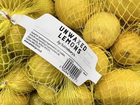 South African unwaxed lemons Sainsburys