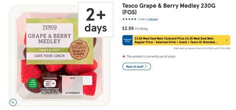 Tesco has recalled its Grape & Berry Medley