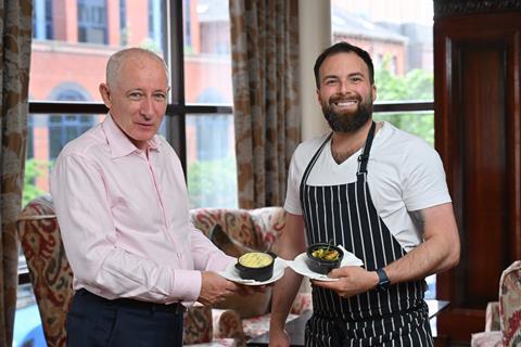 L to r: Lewis Cunningham, MD of Wilson's Country, and Kyle Greer, head chef at Belfast's Europa Hotel