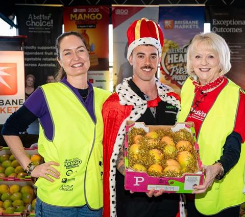 l-r: Victoria Parker, CEO, The Lady Musgrave Trust; Elija Etri, Skippy’s Group (2026 Mango Monarch); Thea Sitcheff, Corporate Partnerships Coordinator – QLD, Redkite.