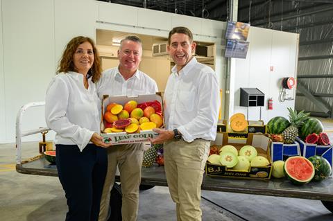 Air Freight Handling Services managing director Barb Ford, Queensland treasurer and minister for trade and investment Cameron Dick and Queensland member for Cairns Michael Healy at the opening of the RTDC