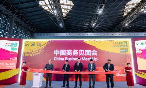 Asia Fruit Logistica China Business Meet Up ribbon cutting