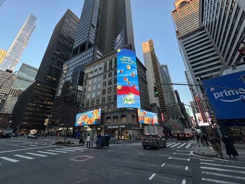 USA Pears World Pear Day billboard in New York City