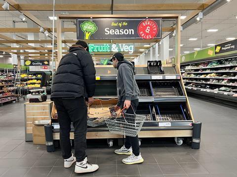 Sainsburys gondola end aisle shortage