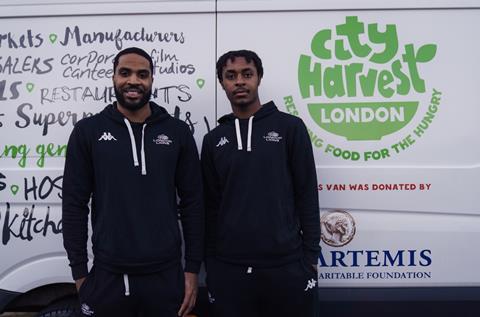 London Lions players Tarik Phillip and Bradley Kaboza