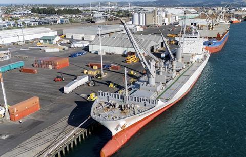 Kowhai at Tauranga March 2025 carrying Zespri kiwifruit to Shanghai MUST CREDIT Jamie Troughton Dscribe Media