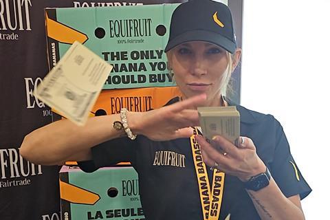 Equifruit sales manager Shelby Dwyer makes it rain dollars