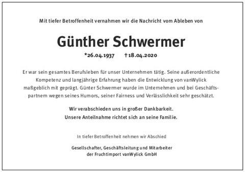 Nachruf: vanWylick trauert um Günther Schwermer