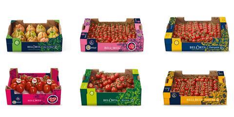 Ein Ausschnitt des neuen Verpackungsdesigns für Specialty-Tomaten Foto: BelOrta