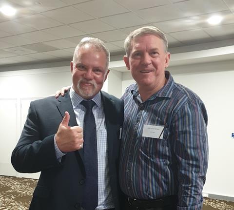 David Ironside (left) with AHEIA chair Joseph Saina