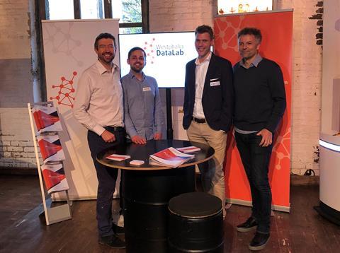 Foto: Das Gründerteam des Westphalia DataLabs (v.l.): Marcus Gropp, Cornelius Brosche, Felix Fiege und Reiner Kurzhals. Foto: Westphalia DataLab