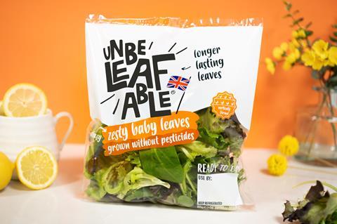 GrowUp's production methods ensire that Unbeleafable Zesty Baby Leaves last far longer than most other bagged salads