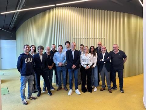 Andreu Viladegut (en el centro) con la Junta de Afrucat (còpia)