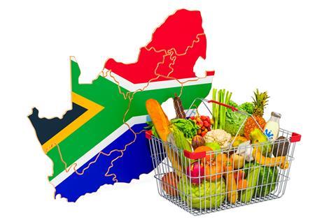 South Africa map grocery basket