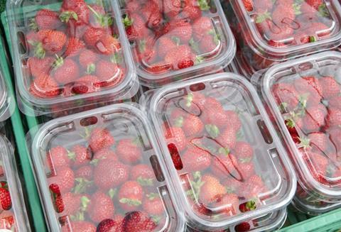 Generic strawberries plastic clamshells punnets