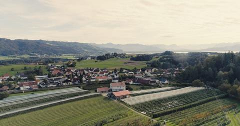 Blick auf die Versuchsstation für Obstbau Schlachters der HSWT. Sie ist Satellitenstandort der Gartenschau Lindau. Foto: HSWT