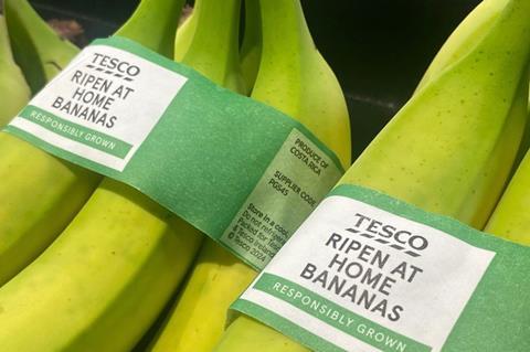 Tesco's ripen at home bananas
