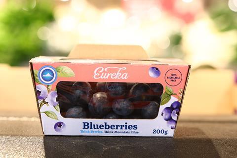 Opal and Mountain Blue's paper-based, kerbside recyclable punnet