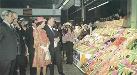 Royal opening of New Covent Garden Market in Nine Elms in 1975