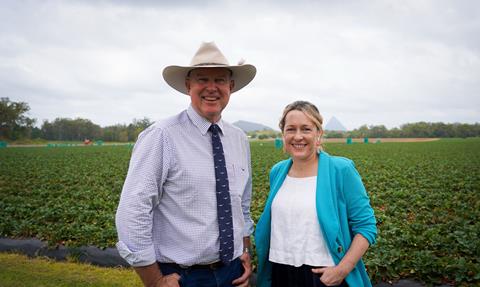 (l-r) Queensland primary industries minister Tony Perrett and Queensland Food Farmers’ Commissioner Rachel Chambers