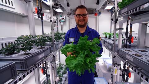 Paul Zabel mit Salat Foto: DLR