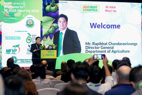 Director-general of the Thailand Department of Agriculture, Rapibhat Chandarasrivongs, opens the conference