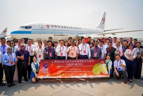 Fresh Malaysian durian arrives in China