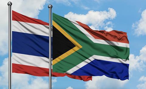 South Africa Thailand flags