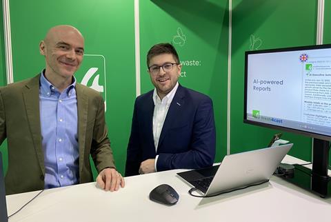 Michele Dall'Olio (right) with Fresh4Cast CEO Mihai Ciobanu at Fruit Logistica 2025