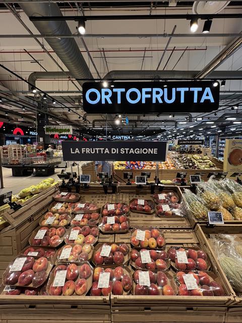 Fruit vegetables fresh produce department Italy supermarket