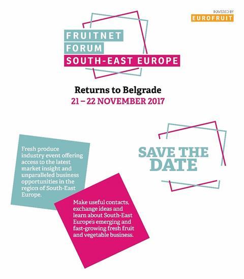 Save the date: Fruitnet Forum South-East Europe Belgrade, 21-22 November 2017