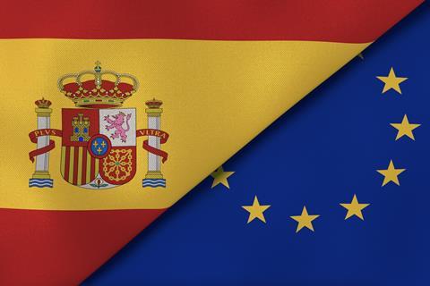 Spain EU flags combined
