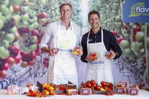 l-r AFL great Nick Riewoldt and Flavorite’s marketing and communications manager Tom Millis