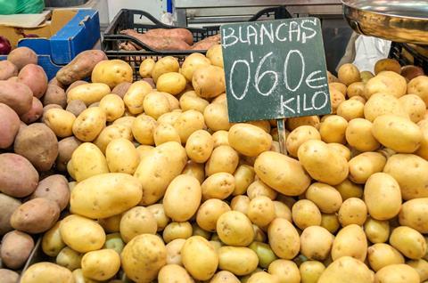 Potatoes Spanish market Valencia