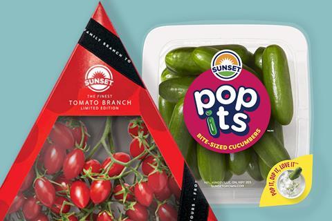 Mastronardi Tomato Branch tomatoes Pop Its cucumbers