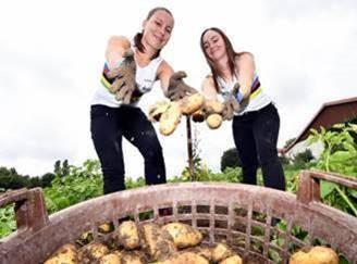Lena (l.) und Lisa Bringsken Foto: EZG „Pfälzer Grumbeere“