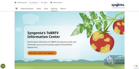 Syngenta ToBRFV Information Center website