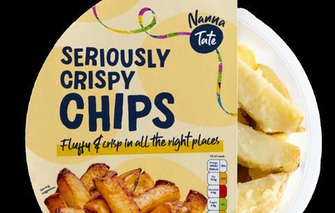 The chips are made with skin-on Maris Piper potatoes