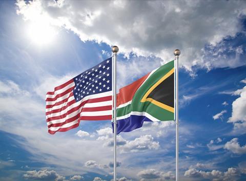 USA South Africa flags
