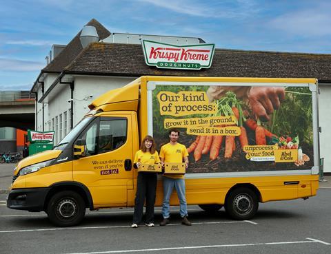 Abel & Cole rolled up outside Krispy Kreme