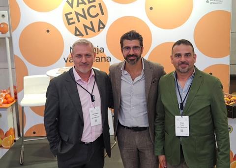 José Enrique Sanz, left, with the Valencian Citrus PGI team at Aecoc