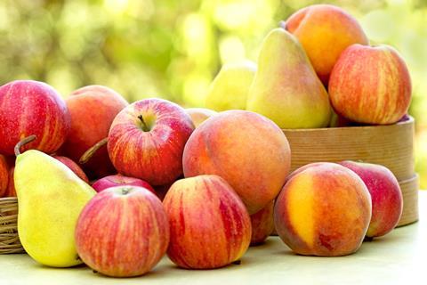 Apples and pears stacked