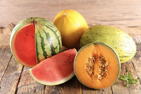 Assorted melons and watermelons