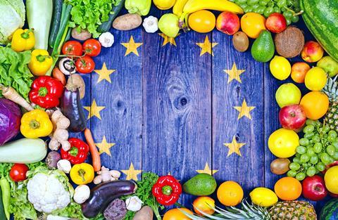 EU flag fruit and vegetables