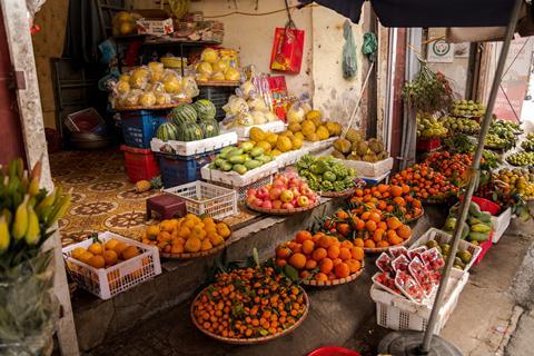 A Vietnamese fruit stall