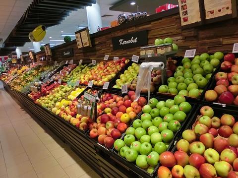 Apples Rewe supermarket retail Germany Adobe