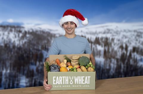 Earth & Wheat founder James Eid with the Christmas fruit and veg box