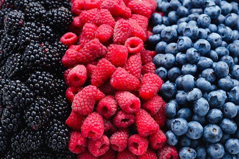 Blackberries raspberries blueberries