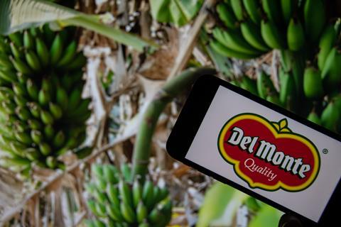 Del Monte label on banana tree Adobe