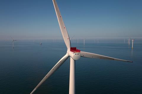 A turbine at Race Bank offshore wind farm